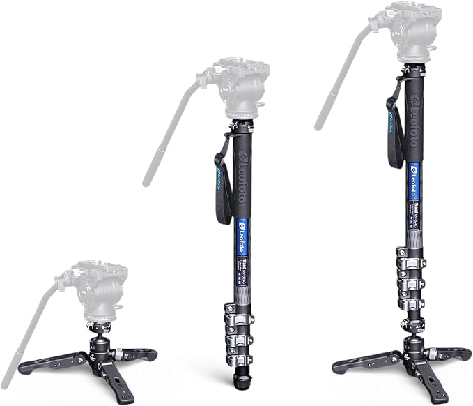 LEOFOTO Flip Lock Pro Video Camera Monopod with Tripod Stand MV-324C - Image 3