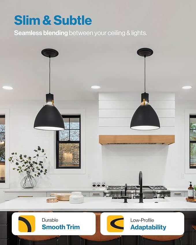 Sunco 12 Pack 6 Inch Recessed Light Goof Ring, Black | Flush Mount Can Light Trim Ring Cover, Paintable, Black OD 8.6 Inch/ID 6.2 Inch, Matte Finish Covers Oversized Ceiling Holes - Image 4