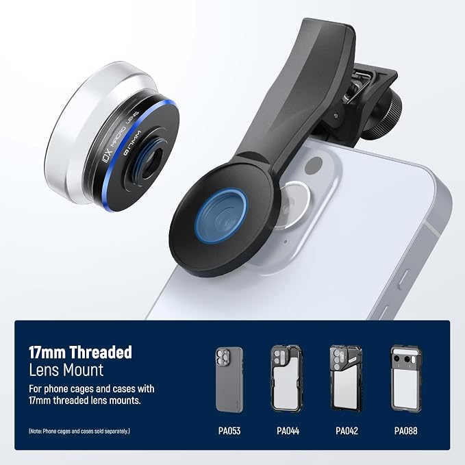 NEEWER 10X Macro Lens with 17mm Thread Clip and Detachable Diffuser Hood, Also for 17mm Threaded Phone Cage/Case/Clamp/Backplate, LS-28 PRO - Image 7