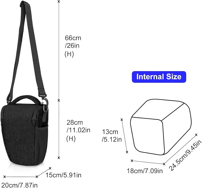 CADeN DSLR/SLR Camera Shoulder Bag Case with Adjustable Shoulder Strap, Compatible for Nikon, Canon, Sony Mirrorless Cameras Waterproof (Large) - Image 8