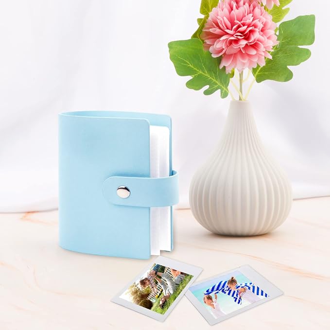 Ruibytree 52 Pockets Small Photo Album 2x3 for Instax Mini, Blue, 2 Pack | Pocket-Size, PU Leather Cover, Snap Closure, Acid-Free Pages, Fits Polaroid 2x3 Photos, Kodak Mini Prints & ZINK Photos - Image 8