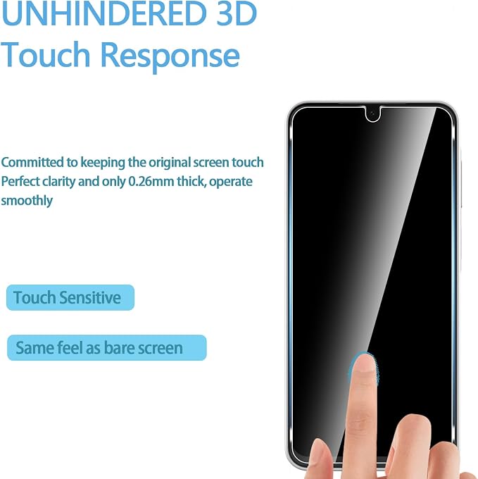 Anoowkoa 3 Pack for Samsung Galaxy A17 5G Screen Protector Tempered Glass + [3 Pack] Galaxy A17 Camera Lens Protector.9H Hardness.Support Fingerprint Unlock.Bubble-Free.Easy Installation - Image 5
