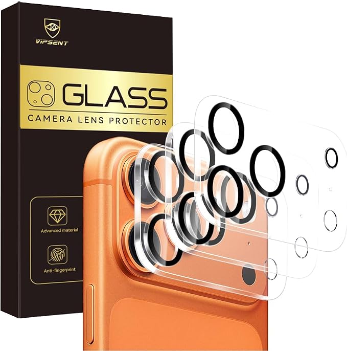 Camera Lens Protector for iPhone 17 Pro 6.3",9H Tempered Glass，Ultra HD, Scratch Resistance Easy to Install，Case Friendly， 3-Pack (iPhone17 pro) by Vipsent