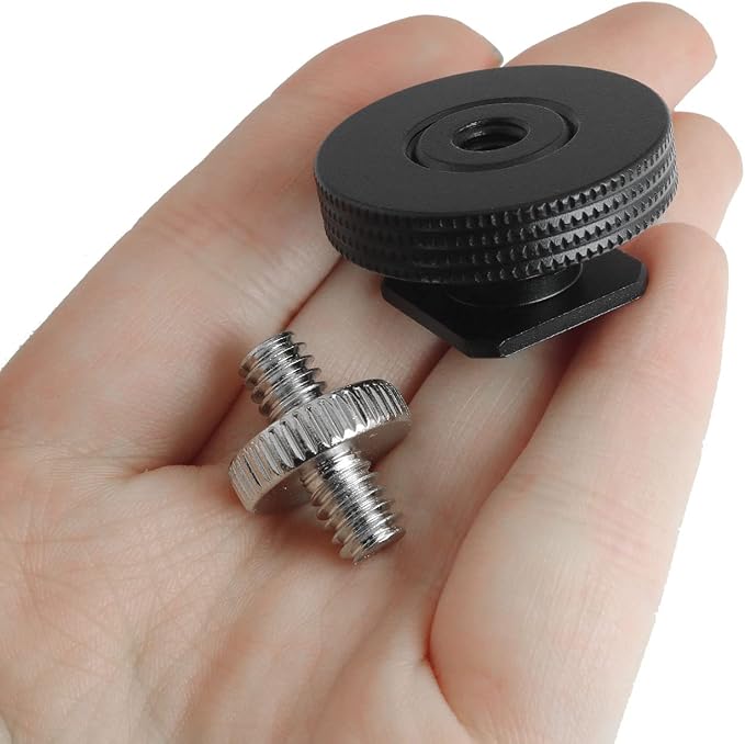 1/4" Female Thread to Hot Shoe Adapter LUORNG 2PCS Hot Shoe Mount Adapter with 1/4 to 1/4 inch Male Screw for Magic Arm, Video Light,Monitor - Image 6