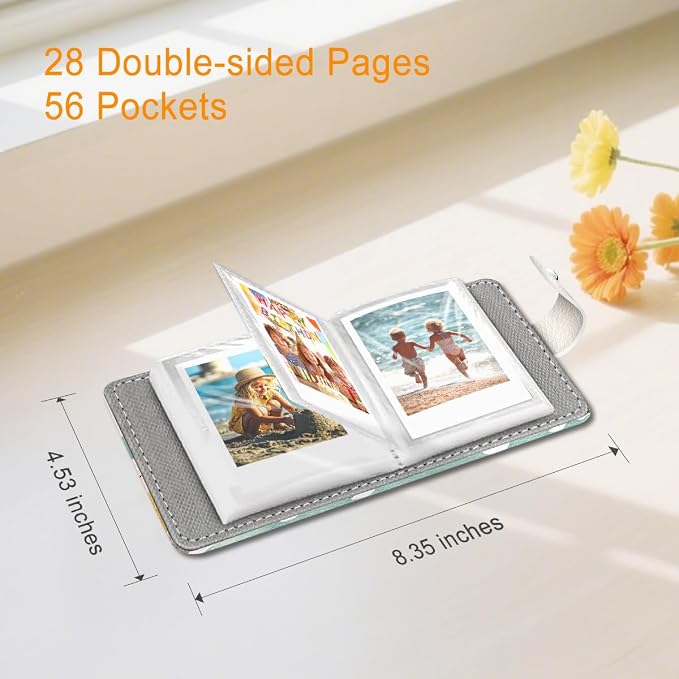 Boho Landscape Small Photos Album for 2x3 Inch Films, 56 Pockets | Mini Cute Picture Book, Wallet Size, for Polaroid Fujifilm Instax Mini Instant Camera Printer, Kpop Photocard Binders Holders - Image 5