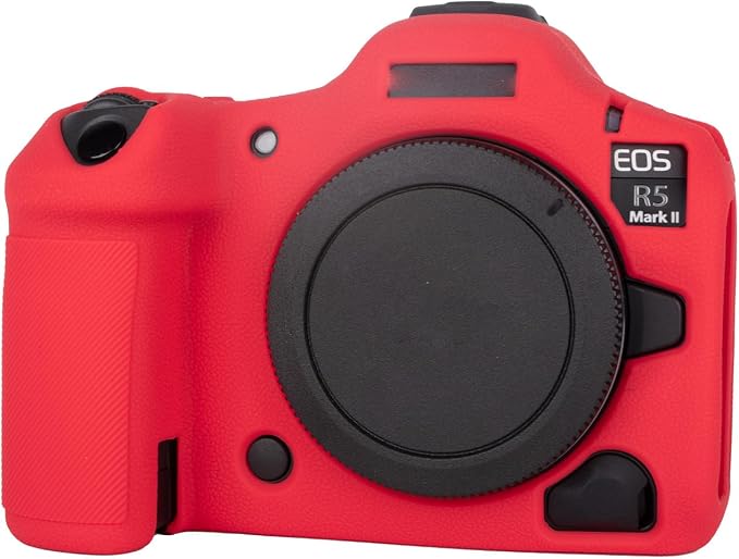 MUZIRI KINOKOO Silicone Case Compatible for Canon EOS R5 Mark II Digital Camera, Soft Rubber EOS R5 Mark II/EOS R5 II Protective case Cover with Anti-Slip Design - Red - Image 8