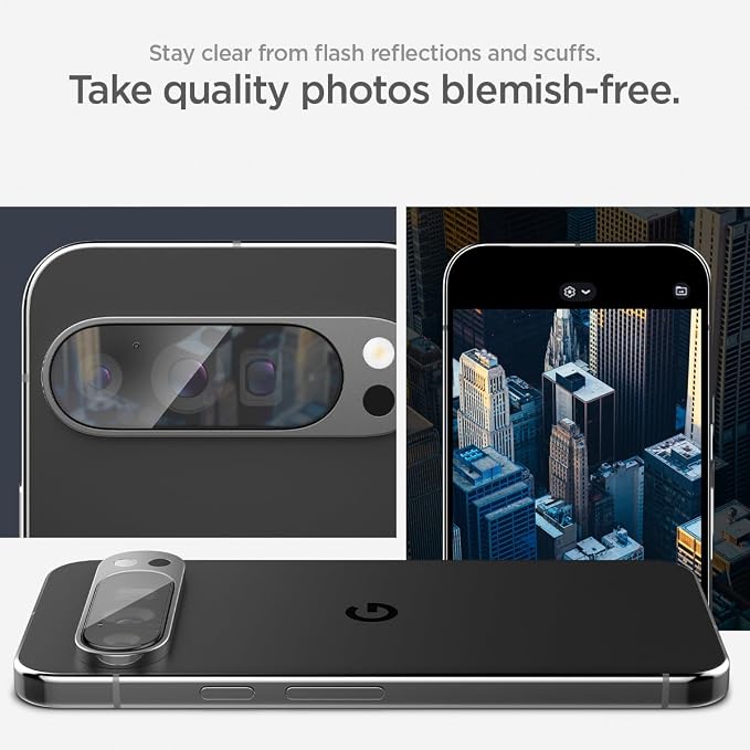 Spigen Glas.tR EZ FIT Optik Camera Lens Protector for Pixel 9 Pro | GlasTR EZ Fit Optik, 9H+ Tempered glass, Scratch resistant, Original photo quality, Auto-align tray, Case-friendly, 2Pack - Image 4