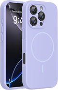 miracase Magnetic for iPhone 16 Pro Max Case, [Soft Anti-Scratch Microfiber Lining], Compatible with MagSafe, Liquid Silicone Case Shockproof Drop Protection Phone Case for 16 ProMax,Light Purple | Compatible with MagSafe, Soft Microfiber Lining, Premi... by Miracase
