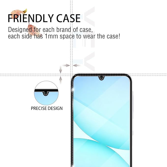 Galaxy A17 HD Clear Tempered Glass Screen Protector + Camera Lens Protectors, [2+2 Pack] [3D Glass] [Anti-Glare] [Bubble-Free] Screen Protector Glass For Samsung Galaxy A17 - Image 4