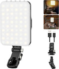Hagibis LED Camera Light - Portable Photography Lighting with 60 LED, 2200mAh Rechargeable Battery, 7 Modes, 10-Level Brightness, Clip-on Light for Phone/Tablet/Laptop by Anautin