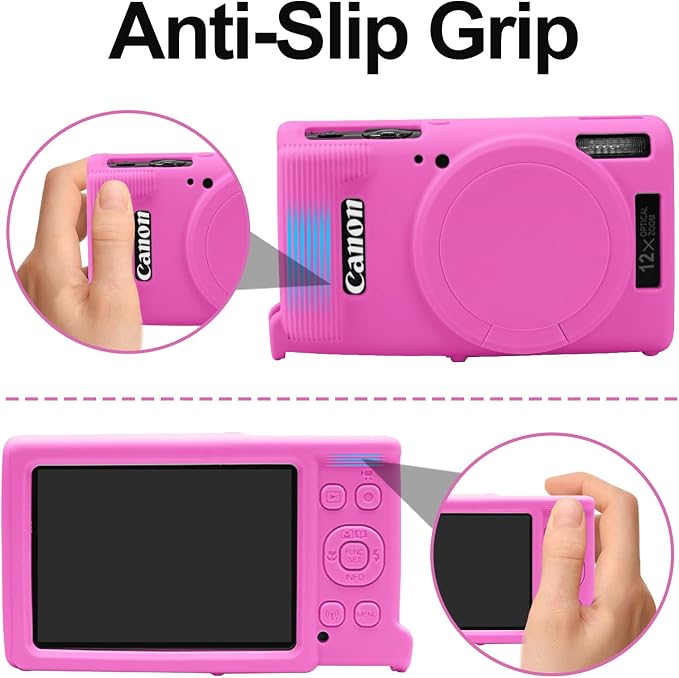 Easy Hood Camera Case for Canon ELPH 360/IXUS 285 HS/IXY 650 Camera,Rose | With Removable Lens Cover,Soft Silicone Protective Case,Anti-Scratch,Dustproof,Shockproof,Enhanced Grip,Camera Accessories - Image 4