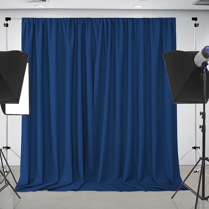 Joydeco Bluey Birthday Decorations Backdrop Curtain for Parties, Wrinkle Free Blue Curtains Photo Backdrop for Wedding Decor, Graduation Baby Shower Party Photography(5ft x 7ft, 2 Panels) - Image 4