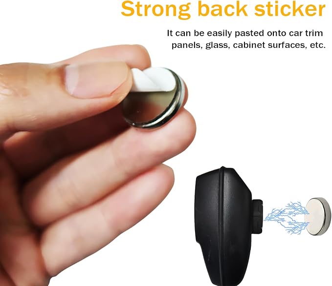 CB Mic Holder | Magnetic Mobile Radio Mic Car Mount Holder | CB Mic Hanger | for Kenwood KMC-30 KMC-32 KMC-35 KMC-36 for Motorola PMMN4090 HMN3596A HLN9073 RMN5052A | with Adhesive Back (Black) - Image 3