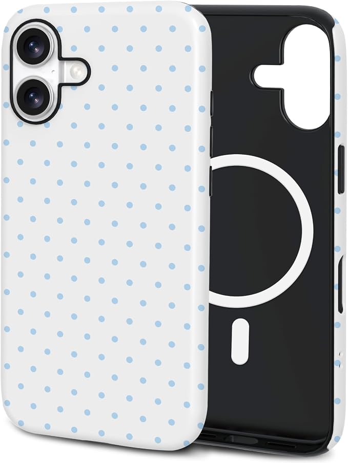 TPU Phone Case for iPhone 16, MagSafe Wireless Charging Compatible, Shockproof Slim Fit Protective Cover with Anti-Yellowing & Raised Camera Protection (Polka dot 3, iPhone 16) by Unknown