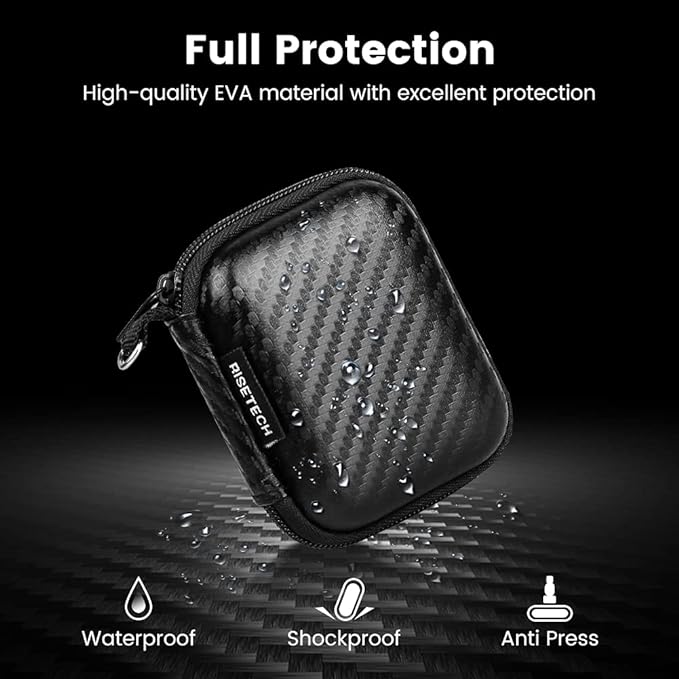 Earbud Case Holder Earphone Case Hard EVA Headphone Storage Bag Small Zipper Pouch Compatible with Wired Earbuds, JBL Vibe Beam 2, Tune Flex, Live Pro 2, TAGRY X08, Btootos A90 Pro -with Clip - Image 5