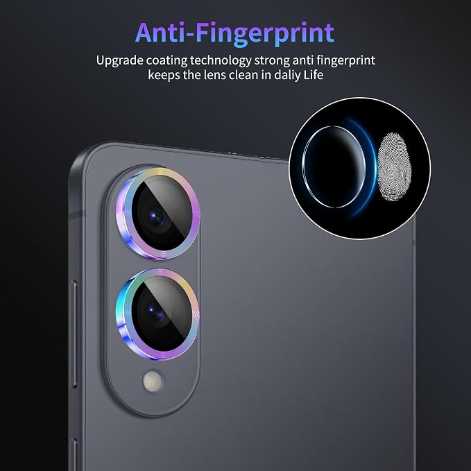 Camera Lens Protector for Samsung Galaxy S25 Edge,1 Pack | Tempered Metal Glass Camera Cover, HD Clear Anti-Scratch Lens Screen Protector Film,Case Friendly,Colorful Titanium - Image 6