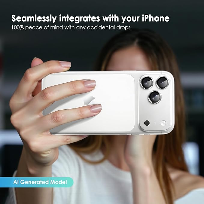 Camera Lens Protector for iPhone 17 Pro & 17 Pro Max, Silver | AR+AF, 9H Tempered Glass, Individual Metal Ring, Anti Glare, Fall Protection, Camera Screen Cover - Image 7