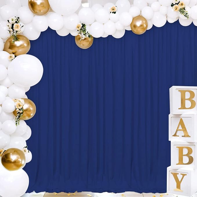 Joydeco Bluey Birthday Decorations Backdrop Curtain for Parties, Wrinkle Free Blue Curtains Photo Backdrop for Wedding Decor, Graduation Baby Shower Party Photography(5ft x 7ft, 2 Panels) - Image 5