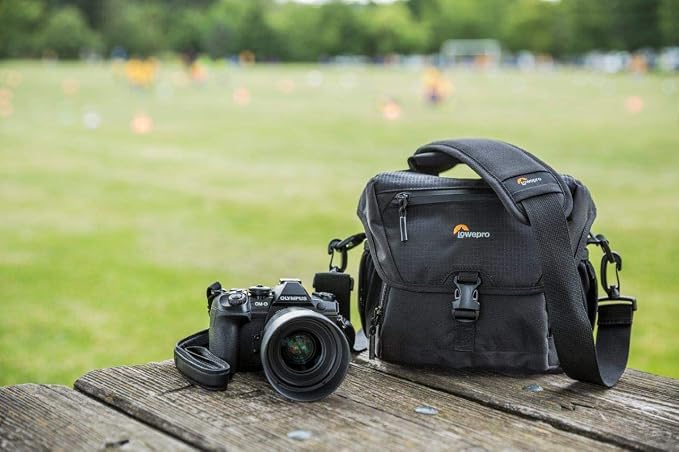 Lowepro LP37119, Nova 160 AW II Camera Bag, Customizable, Portable, Fits DSLR with 17-85 mm Attached Lens, Compact Drone, 1-2 Additional Lenses, Flash, Black - Image 2