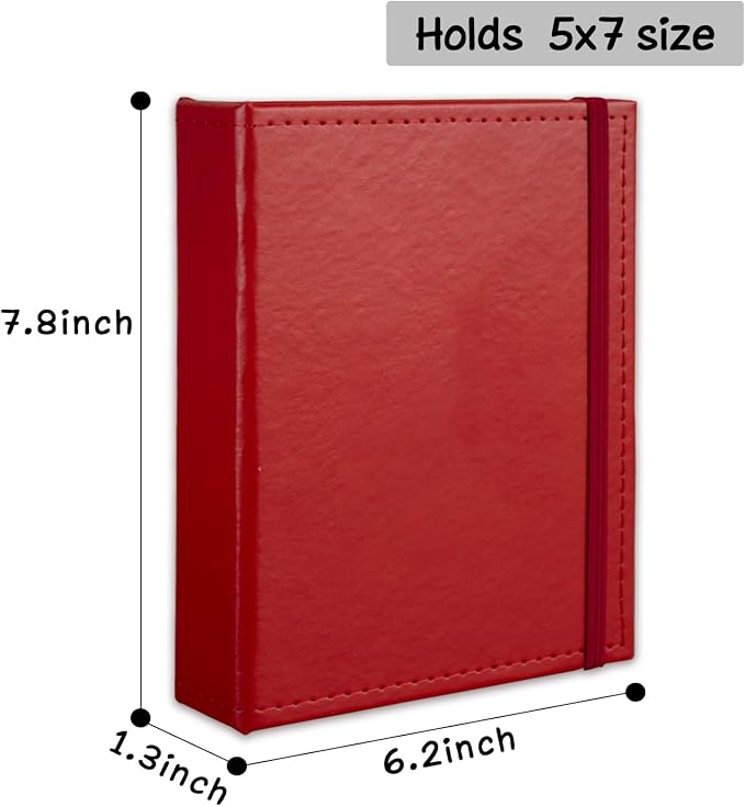Photo Album 5x7 52 Pockets Pack of 2 Leather Cover Picture Book Holds 5x7 Photos for Wedding, Baby, Family, Graduation - Image 4
