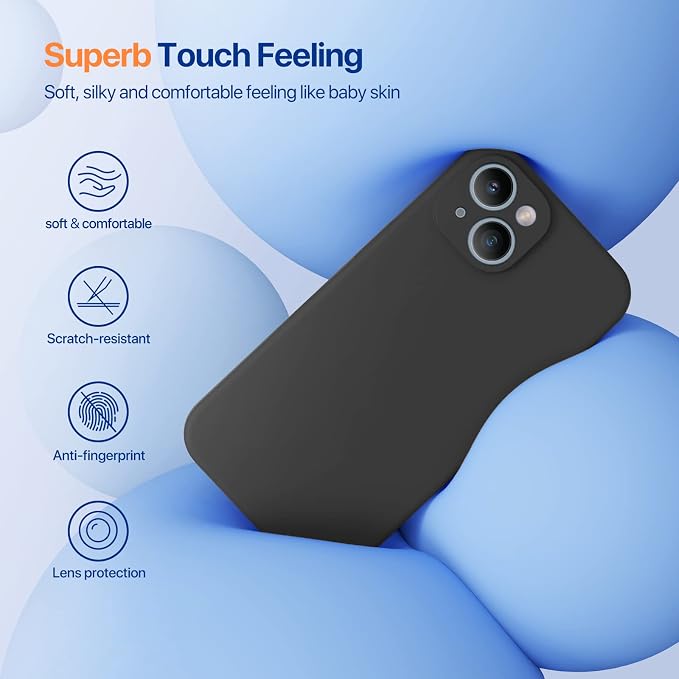 Miracase Silicone for iPhone 14 Case, Black | Soft Anti-Scratch Microfiber Lining, Premium Silicone Cover Shockproof Drop Protection Phone Case for 14 - Image 2