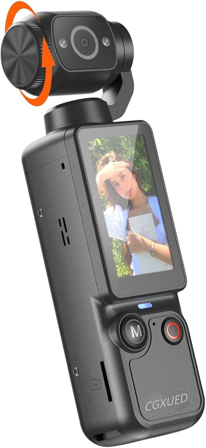 Vlogging Camera, Mini Camcorder, Portable Handheld Video Camera | Mini camcorder with 180° rotating lens, 7-hour battery, 32GB card, one-button recording for travel and daily moments by Unknown