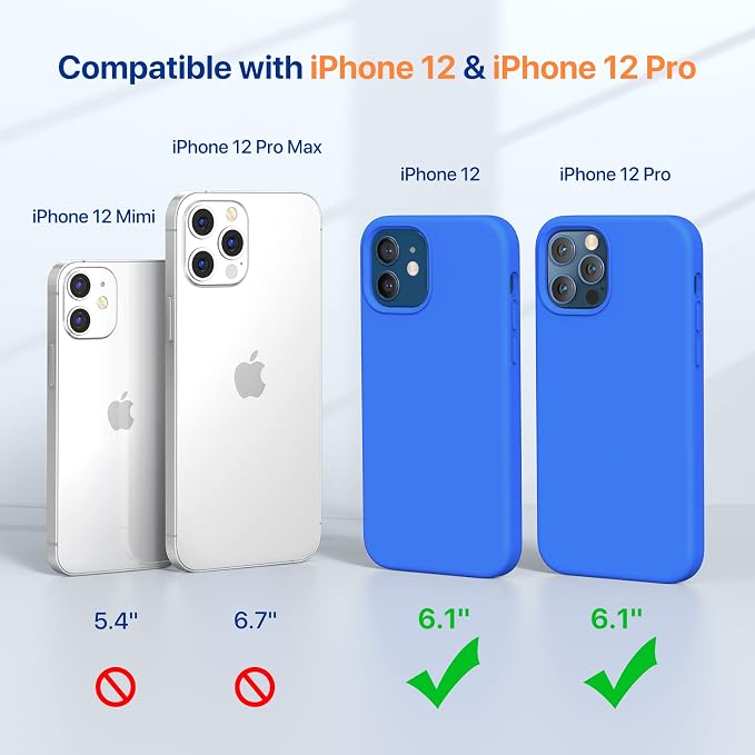 Miracase Silicone for iPhone 12 Case/iPhone 12 Pro Case, Mediterranean Blue | Liquid Silicone Gel Rubber Shockproof Drop Protection Phone Case for iPhone 12/12 Pro 6.1 inch - Image 2
