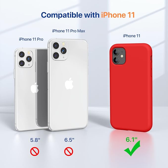 Miracase Silicone for iPhone 11 Phone Case, Red | Soft Anti-Scratch Microfiber Lining, Premium Silicone Cover Shockproof Drop Protection Phone Case for 11 - Image 7