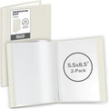 Dunwell Presentation Book 24-Pocket 5.5x8.5, Plastic Sleeves, 2-Pack, Ivory | Acid-Free Poly, Displays 48 Pages, Tear-Resistant Sleeves, Ideal for Documents & Artwork by Dunwell