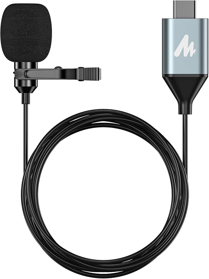 MAONO USB-C Lavalier Microphone, 192kHz/24bit for Interview and Vlogging | Omnidirectional, Plug & Play for iPhone15, iPad, Android, Conference Call, YouTube Video, Dictation, Meeting, Recording, UL11 by MAONO