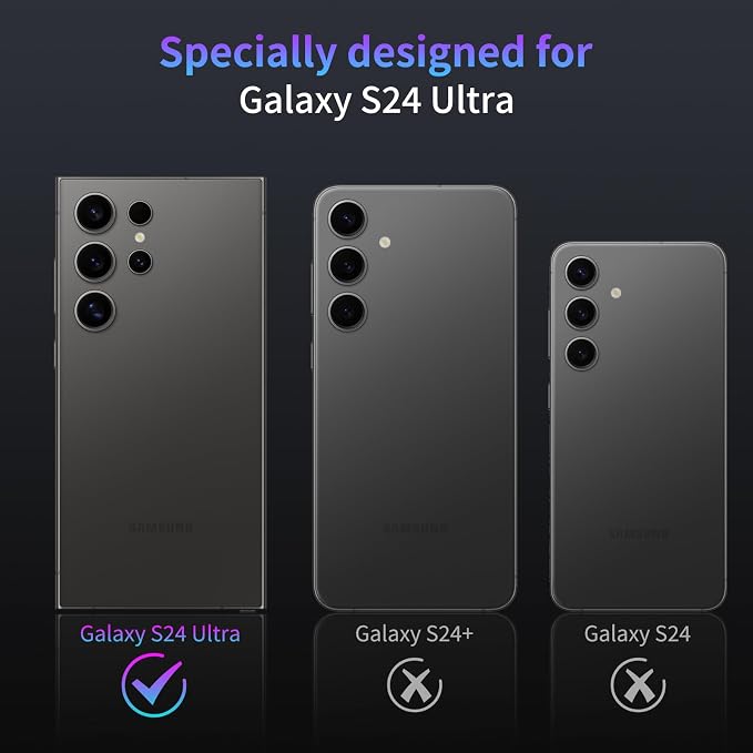 Camera Lens Protector for Samsung Galaxy S24 Ultra,1 Pack | Tempered Metal Glass Camera Cover Film,HD Clear,Anti-Scratch Lens Screen Protector Film,Case Friendly,Black Titanium - Image 2