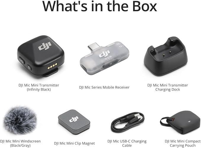 DJI Mic Mini (1 TX + 1 Mobile RX), Wireless Microphone for Smartphone | iPhone 17/16/15 & Android, USB-C Plug and Play, Compact & Lightweight, Cross-Gen Pairing, Noise Canceling - Image 7