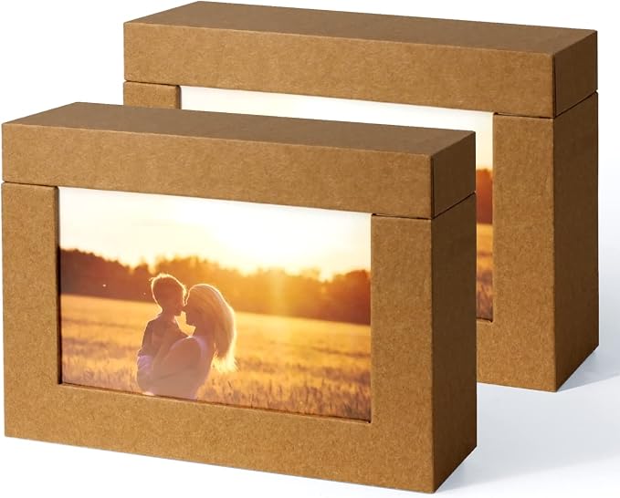 Cardboard Photo Boxes 5x7 For Pictures, Family Photos Storage Box Set, Photo Album Box Archival For Couple Photos, Postcards Box (2 pack) by Aiuonenian