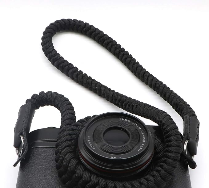 Paracord Woven Camera Neck Shoulder Strap Belt Hand Compatible with Canon Nikon Sony Olympus Pentax Fujifilm Panasonic SLR DSLR Digital Mirrorless Cameras 42 inch Black - Image 6