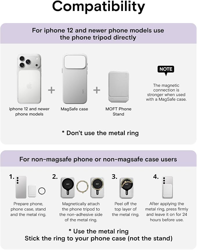 MOFT Phone Tripod Stand, Portable Selfie Stick for iPhone, Mulit-Angle | Pocket Size | Strong Magnets l MOVAS Leather | Magsafe Compatible | Easy to Charge | Stylish |For Content Creators - Image 9