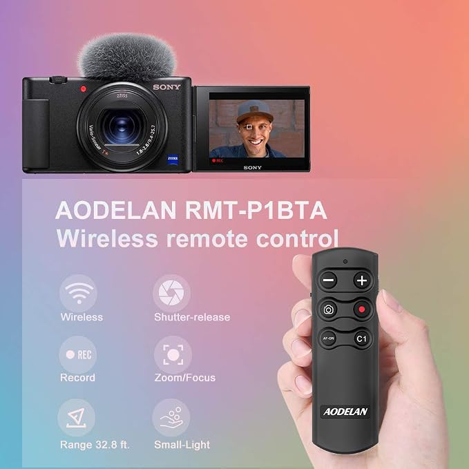 Wireless Remote Control Camera Shutter Release for Sony Replces RMT-P1BT | Compatible with Sony ZV-E10, ZV-1, A7SM3, A7C, A7RIV, Alpha 9,7R IV,7R III, 7 III, 6600, 6400, 6100, 9 II, RX0 II, RX100 M7 - Image 2