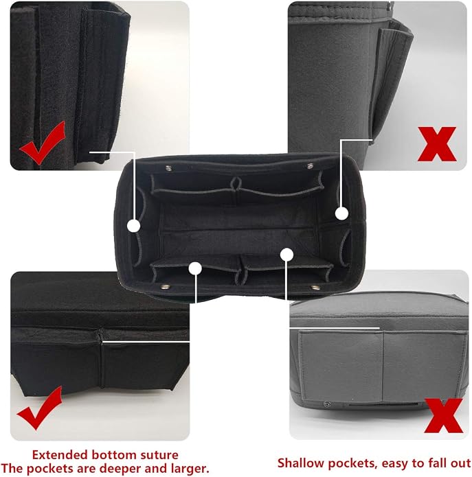 LEXSION Purse Organizer Insert Multi Pocket Bag Organizer Shaper | zipper bag, tote shaper, multi pocket bag, handbag shaper, various sizes - Image 3