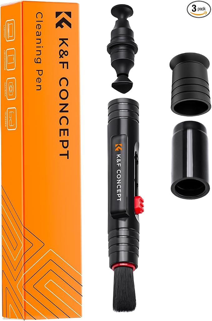 K&F CONCEPT Professional Lens Cleaning Pen X3,Carbon Head,Soft Brush | 3-in-1 Cleaning Effect,Deep Cleaning,Telescopic Button,for Canon Nikon,Camera Optical Lenses and Glasses Clean, MP04 by KFCONCEPT
