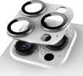 Compatible for iPhone 16 Pro Max/iPhone 16 Pro/iPhone 14 Pro/iPhone 14 Pro Max Camera Lens Protector [Full Coverage Metal] 9H Tempered Glass Camera Cover Titanium Silver by KANOSAN