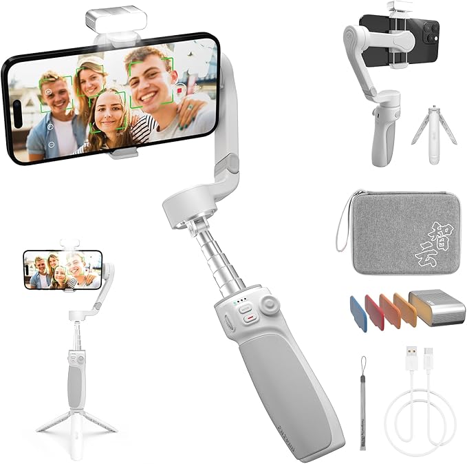 ZHIYUN Smooth Q4 Combo Gimbal Stabilizer, 3-Axis Smartphone Phone Gimbal, Built-in Extension Rod, Foldable and Portable, Android and iPhone Gimbal, Vlogging Stabilizer, TikTok YouTube Video by ZHIYUN