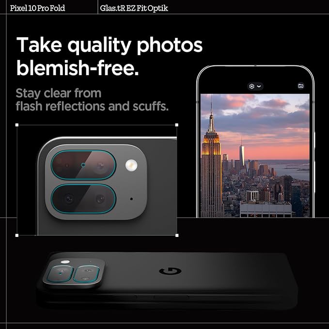 Spigen Glas.tR EZ FIT Optik Camera Lens Protector for Pixel 10 Pro Fold | GlasTR EZ Fit Optik, 9H+ Tempered glass, Scratch resistant, Original photo quality, Auto-align tray, Case-friendly, 2Pack - Image 6