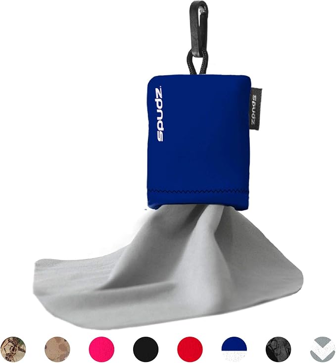 Classic Microfiber Lens Cleaner – Clip-On Pouch, Washable – for Binoculars, Scopes, Glasses, Screens | Classic | Navy Blue, 10 x 10 Inch - Image 2