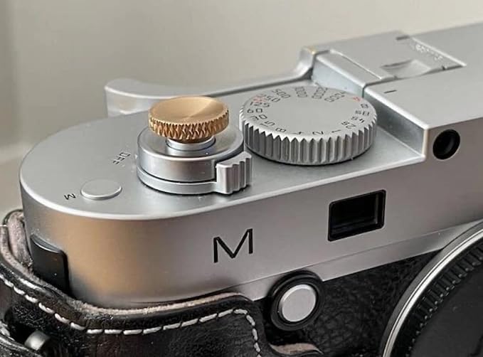 Lf-B Shutter Release Button Compatible with Fujifilm Canon Nikon | Soft Camera Shutter Button, Metal Brass Knurled Concave, for Leica, Hasselblad, Rolleiflex, Fuji by Unknown