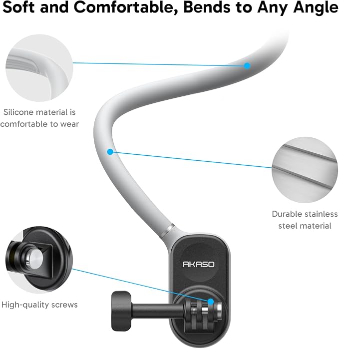 AKASO Magnetic Neck Mount Holder Chest Stand Strap for Phone, Action Camera | Compatible with Smart Phone and AKASO EK7000/Brave 4/Brave 7 LE/Brave 7/GoPro Hero12/11/10/ 9/Max/DJI Osmo Action 5/4/3 - Image 5