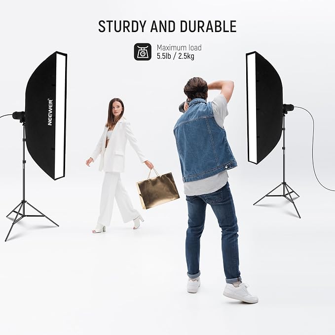 NEEWER Photography Light Stand, 7 Feet / 210cm Aluminum Alloy (2 Pieces) | Photo Studio Tripod Stands, for Video, Portrait, Photography Lighting, for Reflectors, Soft Boxes, Umbrellas, Backgrounds - Image 4