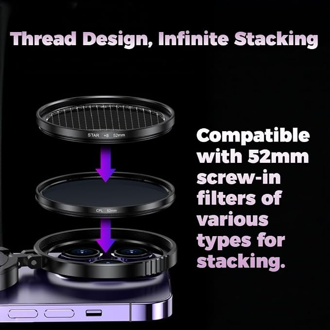 2026 Upgraded Anti-Glare Magnetic Phone Camera Filter, Anti-Glare Magnetic Phone Filter – Reduces Unwanted Reflections, Professional 52mm Polarizing Filter for iPhone Smartphone Photography (1Pcs) - Image 7