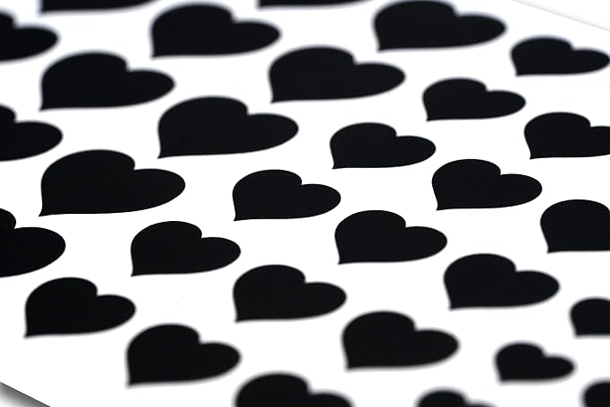 The Original Vinyl Webcam Cover Stickers | Restickable & Stackable Privacy Covers | for All Camera-endable Devices | 3-Sizes | 57 Black Hearts (Muted Matte) - Image 3
