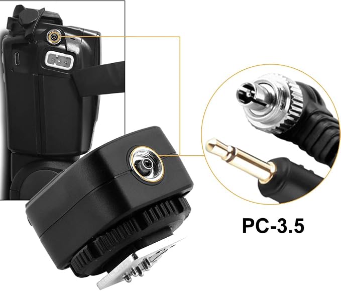 Pixel e-TTL Flash Hot Shoe Adapter with Extra PC Sync Port for Canon DSLRs and Flashguns - Image 4