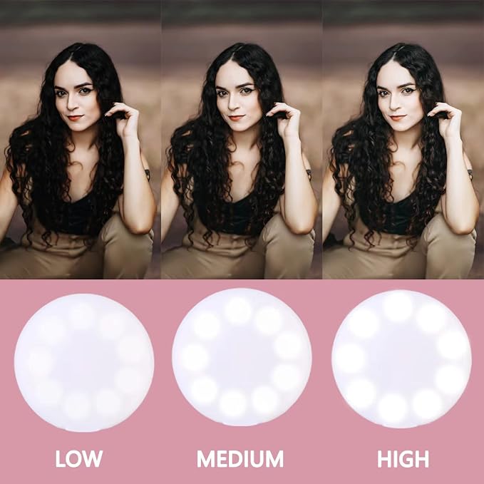 Ring Light of Pocket-Size: Rechargeable Small Ring Light for Phone, Laptop & Makeup - Perfect for Small & Adults, Portable Selfie Light (White) - Image 3