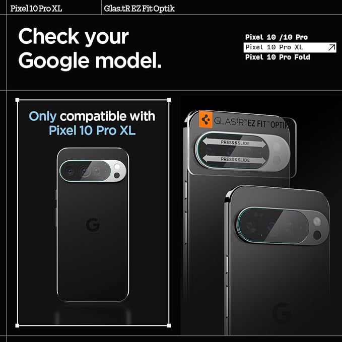 Spigen Glas.tR EZ FIT Optik Camera Lens Protector for Pixel 10 Pro XL | GlasTR EZ Fit Optik, 9H+ Tempered glass, Scratch resistant, Original photo quality, Auto-align tray, Case-friendly, 2Pack - Image 2